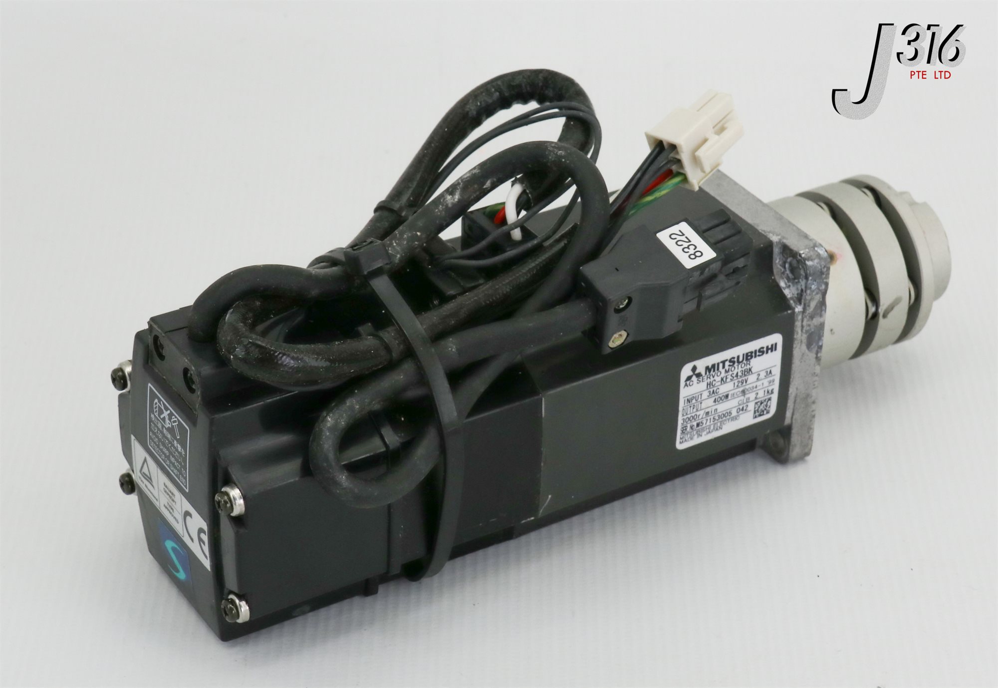 21841 MITSUBISHI AC SERVO MTR W/ GEARHEAD 129V 2.3A 400W 3000R/MIN